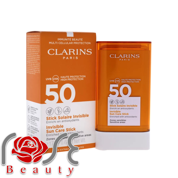 ضد آفتاب استیکی کلارنس Clarins مدل بی رنگ با SPF 50 مناسب انواع پوست